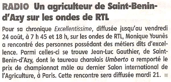 Interview sur RTL